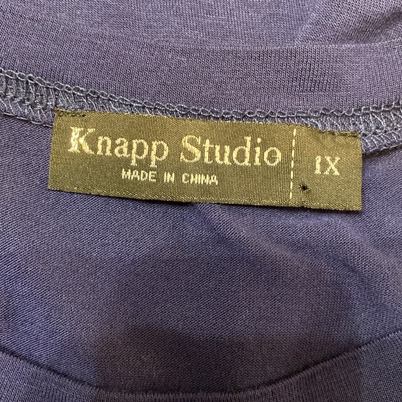 Knapp Studio Navy Tunic w/sparkle stars. Size 1X - Picture 5 of 9
